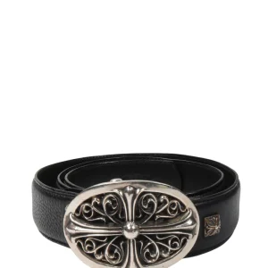 Chrome Hearts Pasek z ćwiekami i owalną klamrą krzyżową