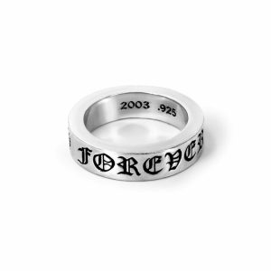 Pierścionek z chromowanymi sercami Forever 6 mm – przekładka