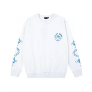 Bluza z okrągłym dekoltem Chrome Hearts Blue Logo