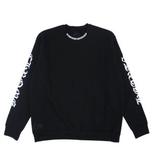 Felpa Girocollo con Scritta 'Chrome Hearts Neck' Nera