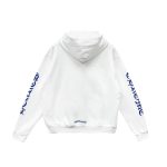 Bluza z kapturem Chrome Hearts Blue Scroll White z zamkiem błyskawicznym