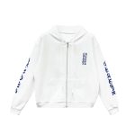 Bluza z kapturem Chrome Hearts Blue Scroll White z zamkiem błyskawicznym