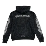 Bluza z kapturem zapinana na zamek z nadrukiem krzyża cmentarnego Chrome Hearts