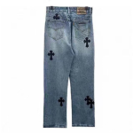 Jeansy Chrome Hearts Graffiti Red Lips
