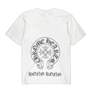 Koszulka Chrome Hearts Hong Kong Horseshoe Pocket – biała