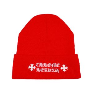 Czapka beanie z logo Chrome Hearts w kolorze czerwonym