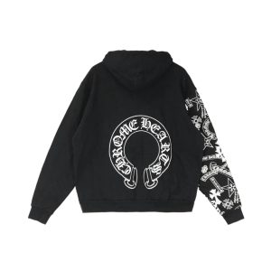 Bluza z kapturem i logo Chrome Hearts Multi Logo na rękawie i podkową