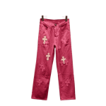 Jeansy Chrome Hearts Red Denim