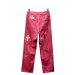 Jeansy Chrome Hearts Red Denim