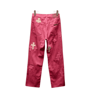 Jeansy Chrome Hearts Red Denim