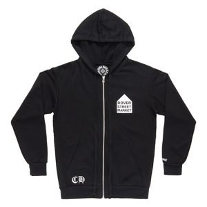 Chrome Hearts × Comme des Garcons × Dover Street Market Czarna bluza z kapturem