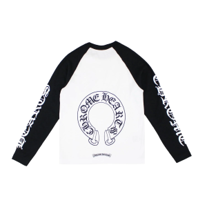 Neck Letters Horseshoe-Long Sleeve T-ShirtB