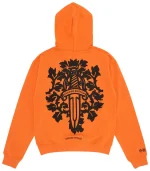 Bluza z kapturem Chrome Hearts Vine Dagger w kolorze pomarańczowym i czarnym