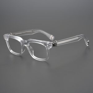 Chromowane Serca Srebrne Przezroczyste Okulary