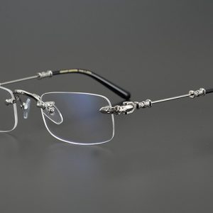 Okulary bezramkowe Chrome Hearts – edycja srebrna