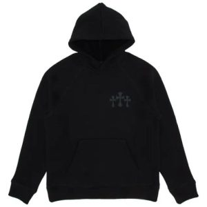 Bluza z kapturem Chrome Hearts 711 Cemetery Cross Nylon Ch w kolorze czarnym