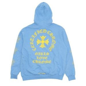 Bluza z kapturem Chrome Hearts Drake Certified w kolorze niebieskim